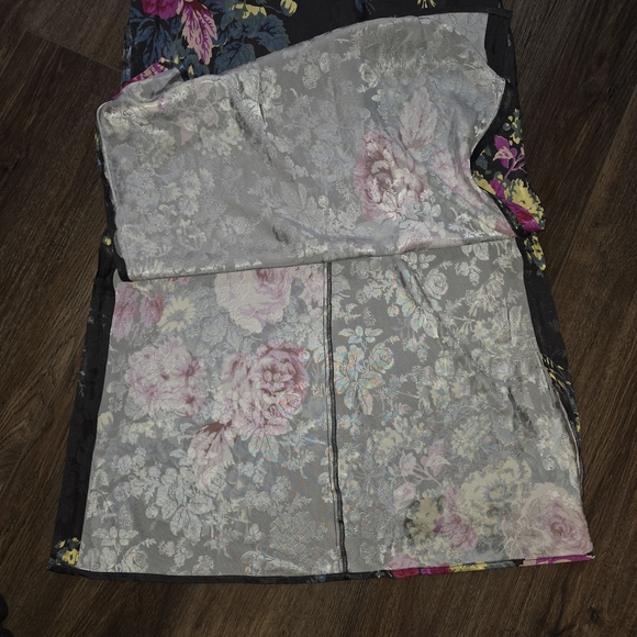 NWT Anthropologie Twofar Black Floral Midi Dress M – Elegant Jacquard Slip Style - Picture 9 of 16